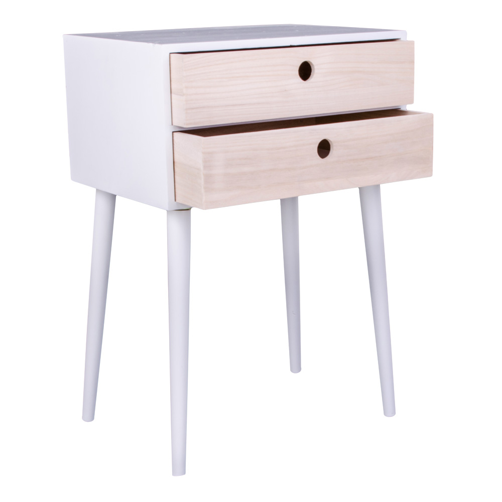 Rimini Bedside Table Vit