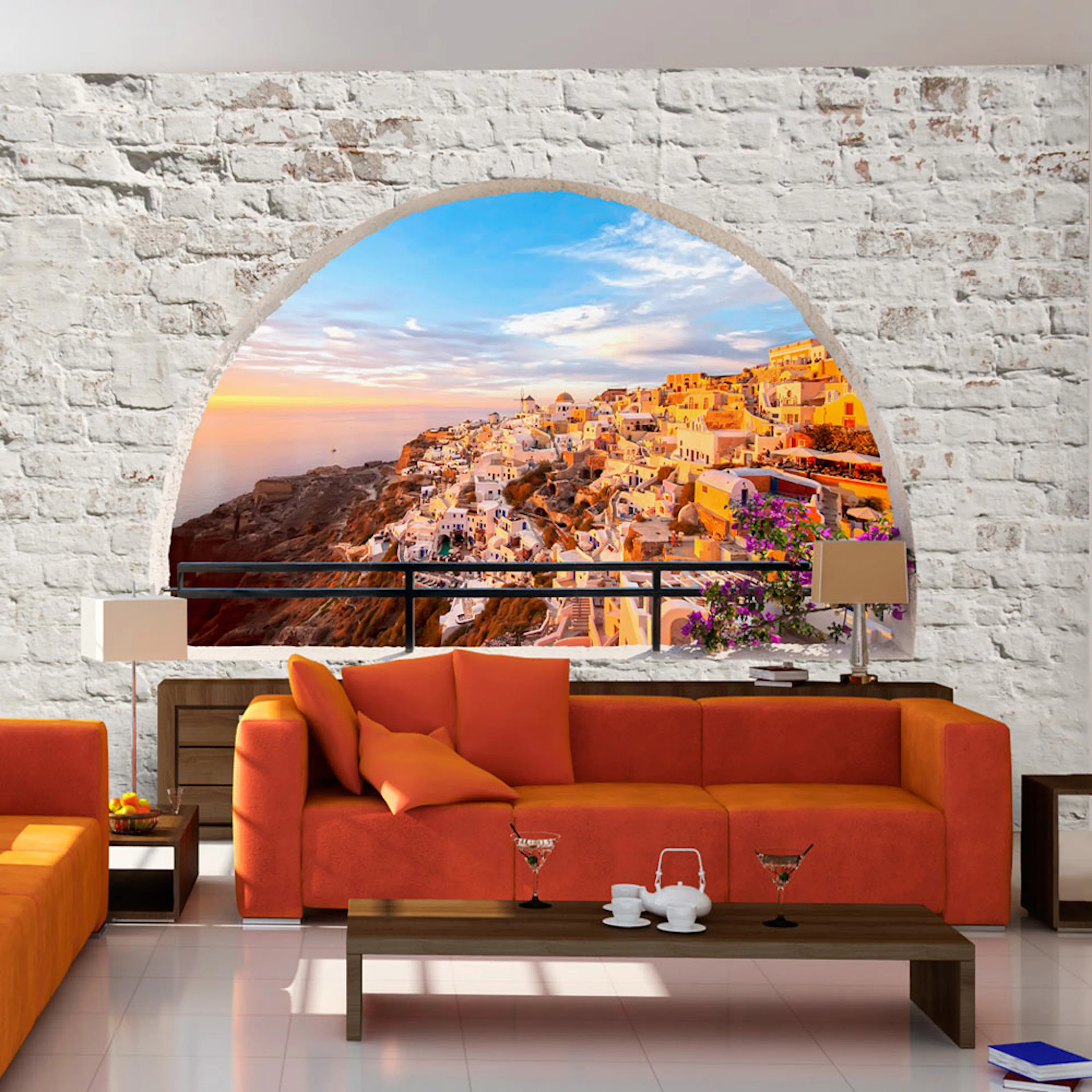 Fototapet Arkiio Självhäftande Santorini