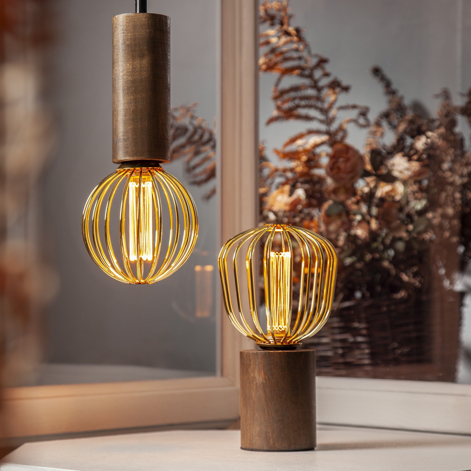 LED-lampa Star Trading E27 G125 Globe Gold