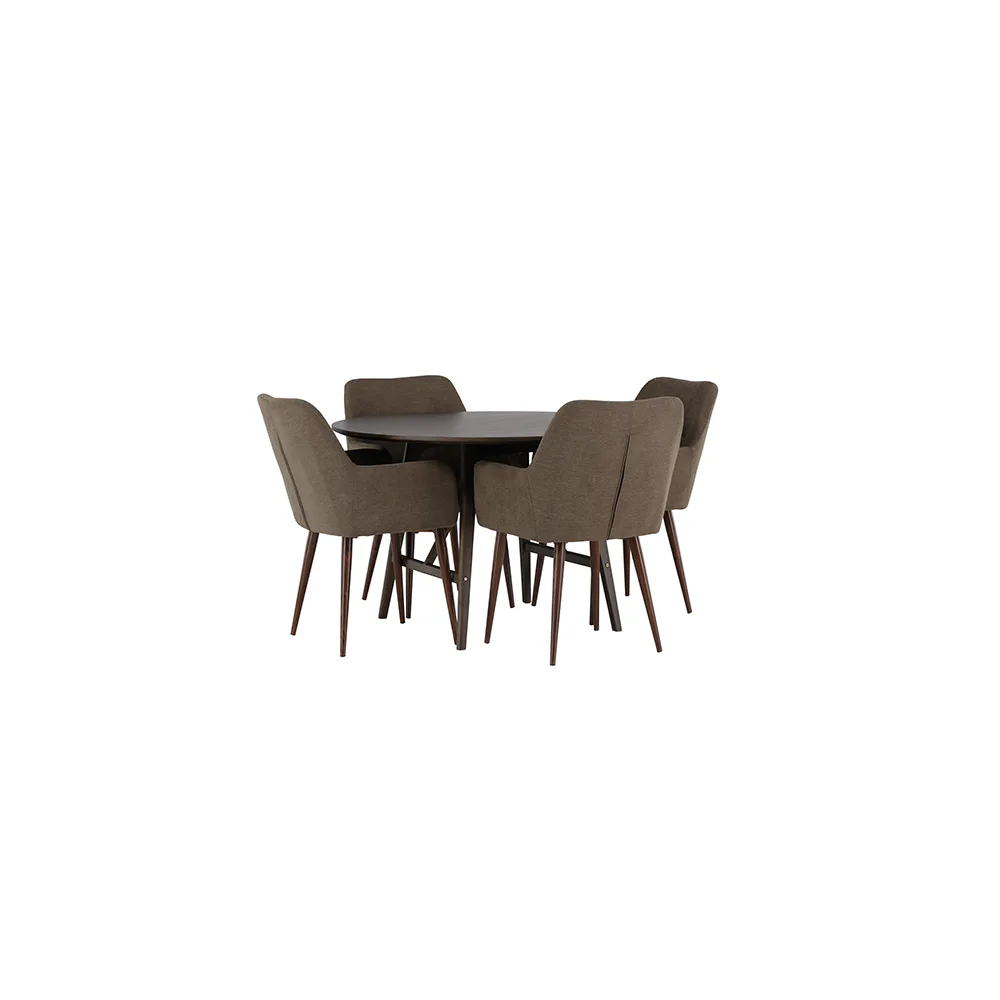 Matgrupp Venture Home Kaseidon Ø100 cm med 4 st Tomorrow stolar