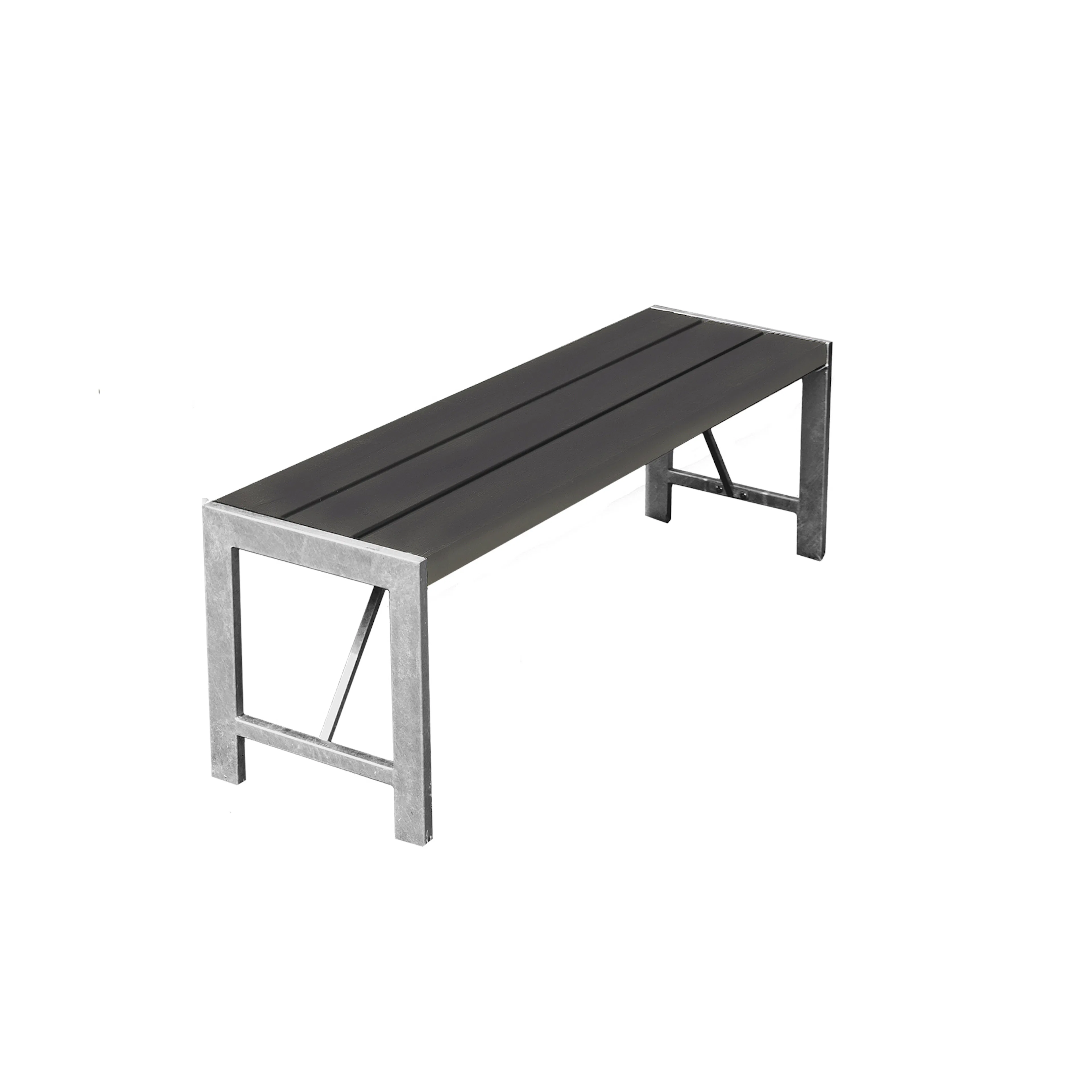 Bänk Hortus Nonwood Antracit H-Modell 123 cm Galvaniserad Ram