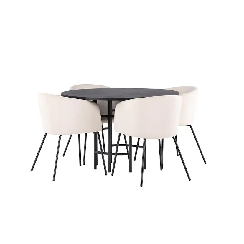 Matgrupp Venture Home Copenhagen Ø 115 cm med 4 Berit Stolar