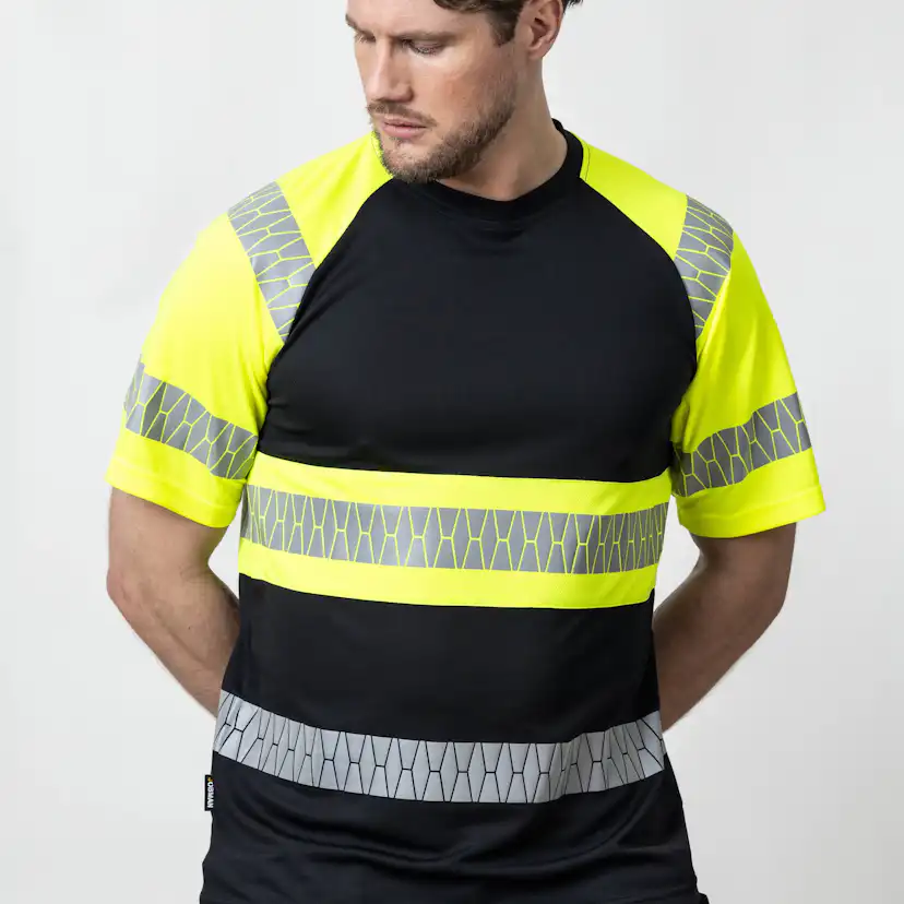 T-shirt Jobman Varsel Svart/Gul V