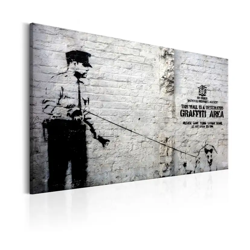 Tavla Arkiio Graffiti Area Police And A Dog By Banksy