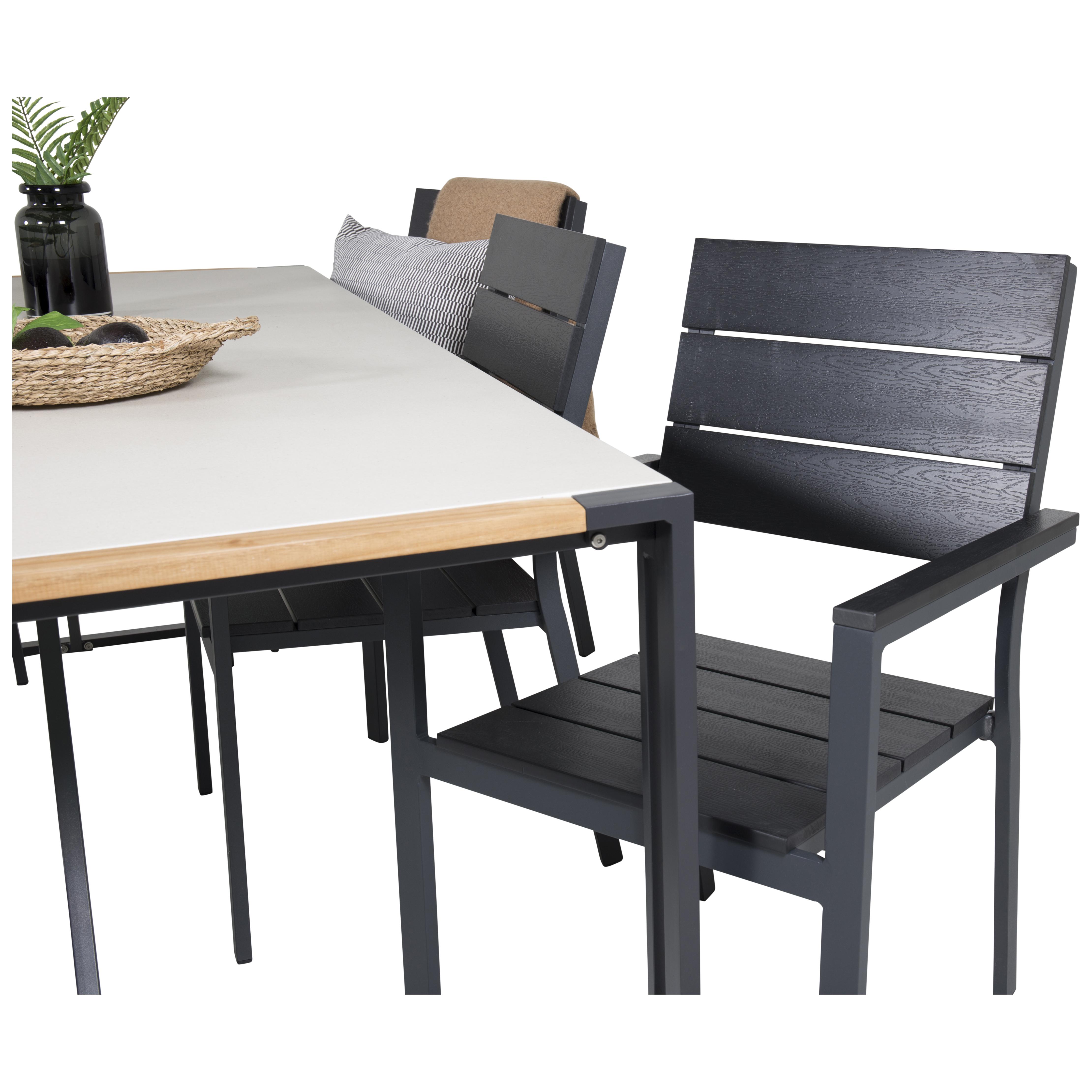 Matgrupp Utomhus Venture Home Tilly 200 med 6 Lova Trädgårdsstolar