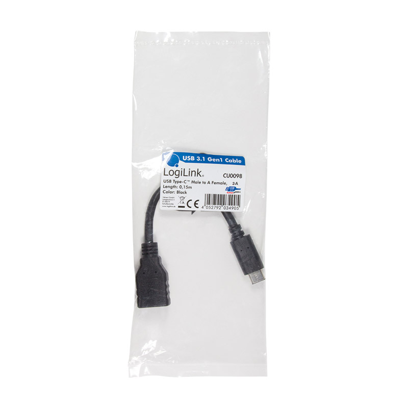 Adapter LogiLink USB 3.1 USB-C Hane till USB-A Hona