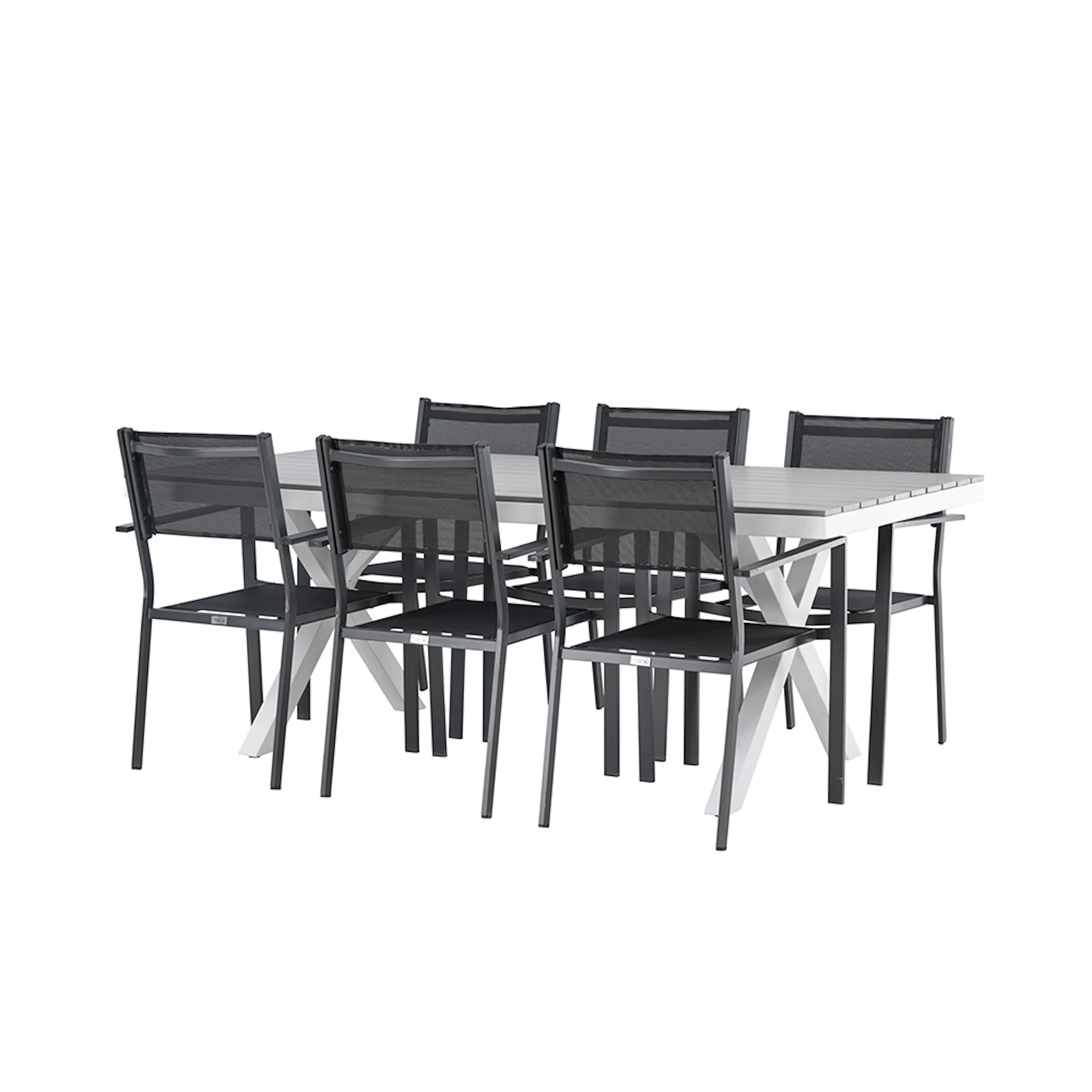 Garcia Diningtable Alumnium - White / Light Grey Aintwood / Svart/Grå