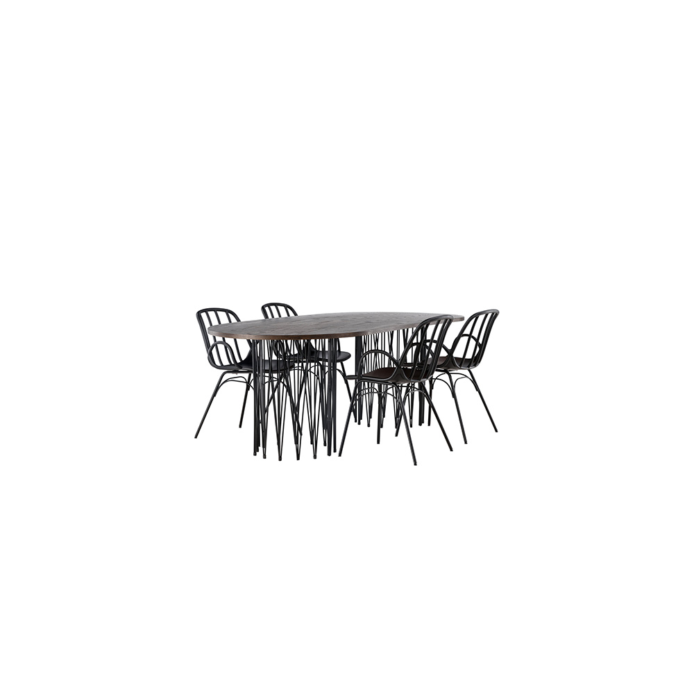 Matgrupp furniture/fashion Stone med 4 Dyrön Stolar