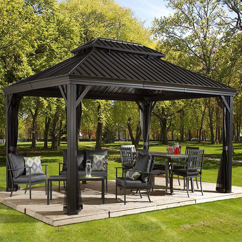 Messina Pergola 11 kvm Area 11 m2, Stomme: Svart, Tak: Svart