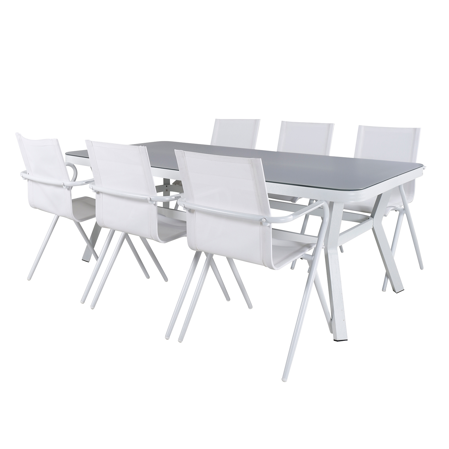 Matgrupp Utomhus Venture Home Virya 160x90 cm med 6 Alina Trädgårdsstolar