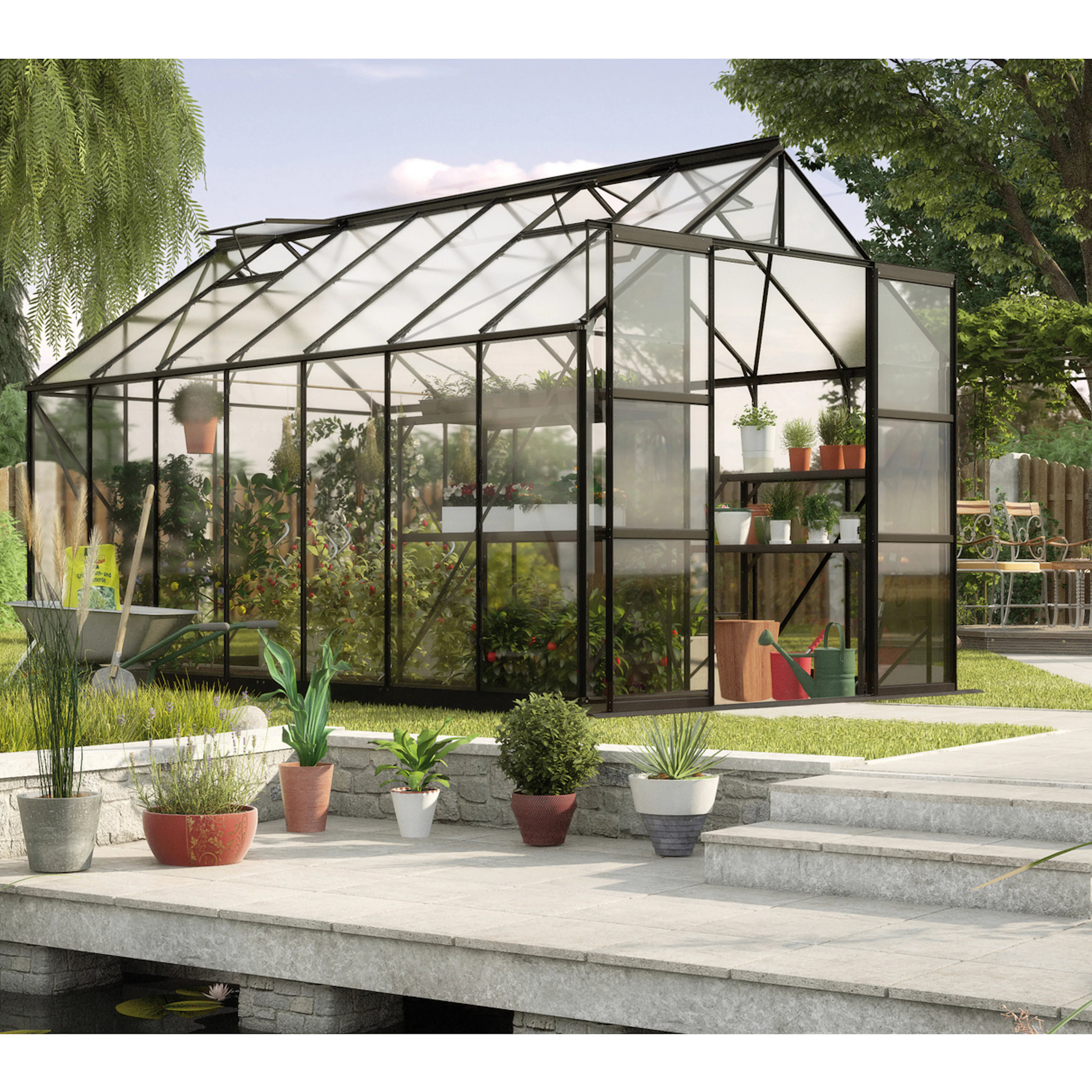 VITAVIA PHOENIX 11500 SVART 3MM HÄRDAT GLAS M/SOCKEL Storlek: 11,2 m2