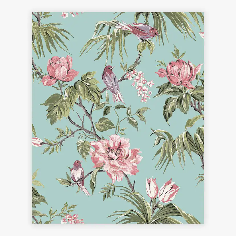 Tapet NEXT Birds & Blooms Duck Egg