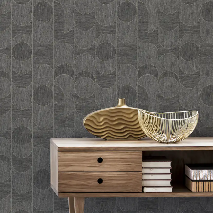 Tapet Sublime Geometrisk Grasscloth Brun 121129