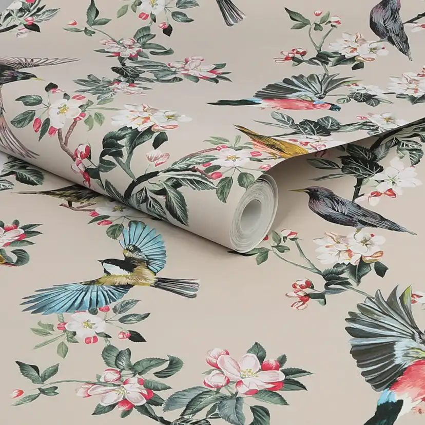 Tapet Joules Handford Garden Birds Antique Crème