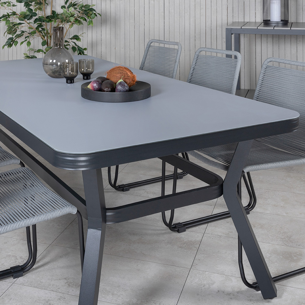 Matgrupp Venture Home Vyn Aluminium med 6 Lumi Matstolar