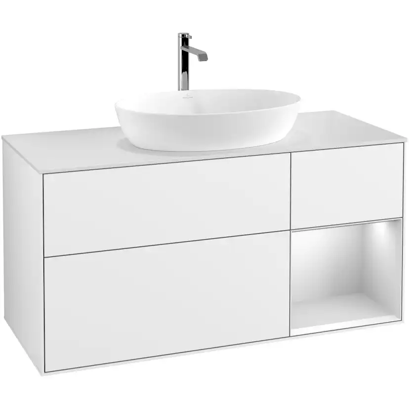 Tvättställsskåp Villeroy & Boch Finion med 3 Lådor Hylla och Bänkskiva för Fristående Tvättställ från Artis & Collaro