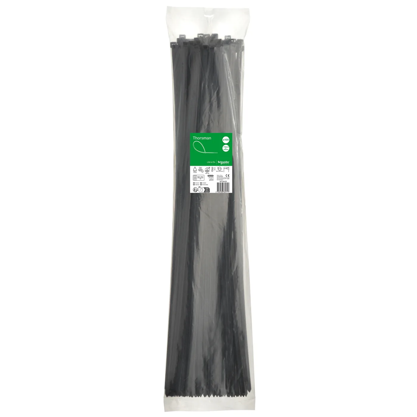 BUNTBAND SVART 780X8,8 100ST 780x8,8 mm, Svart