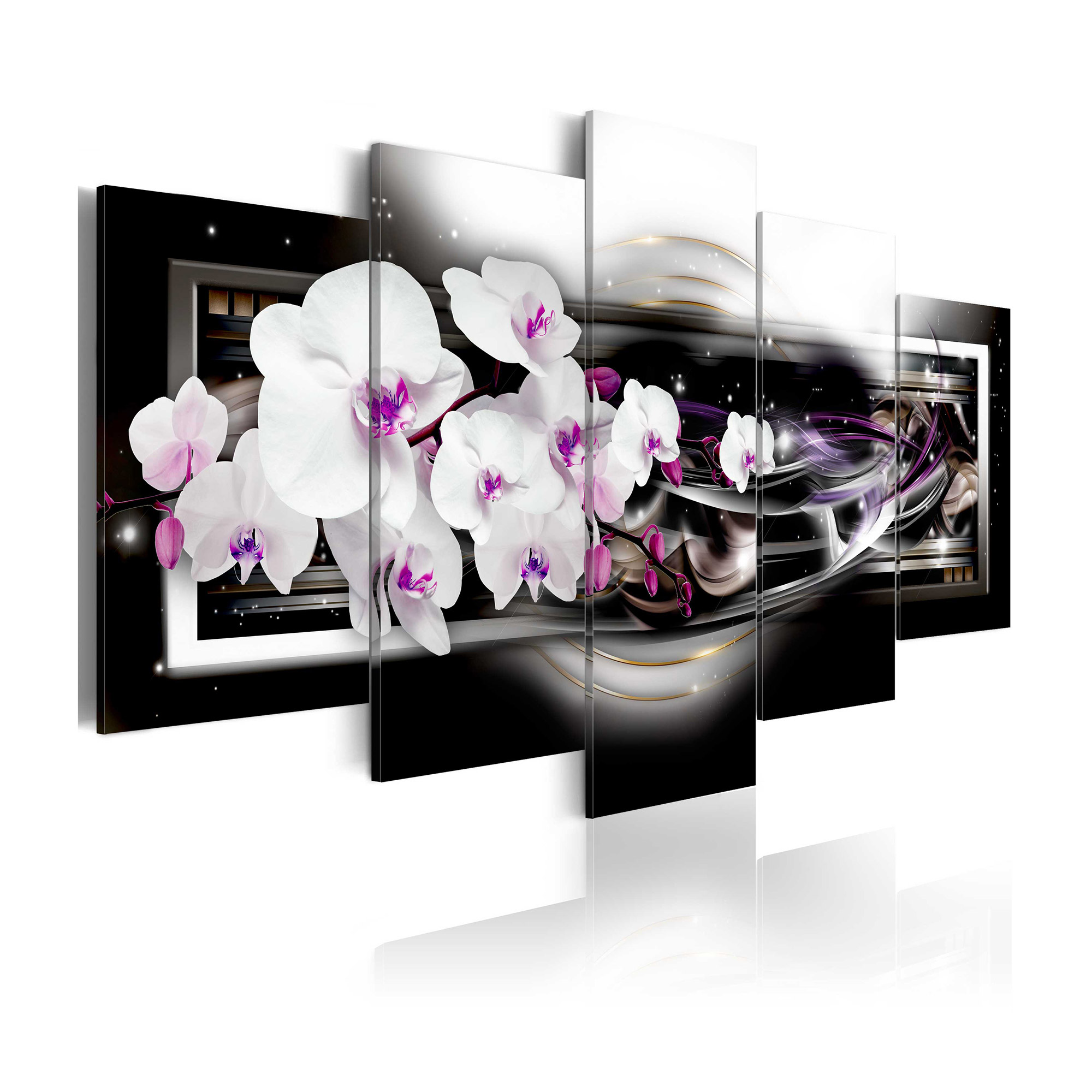 Tavla Arkiio Orchids On A Black Background