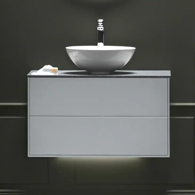 Underbelysning Hafa Store 430 Matt Aluminium Badrumslampa