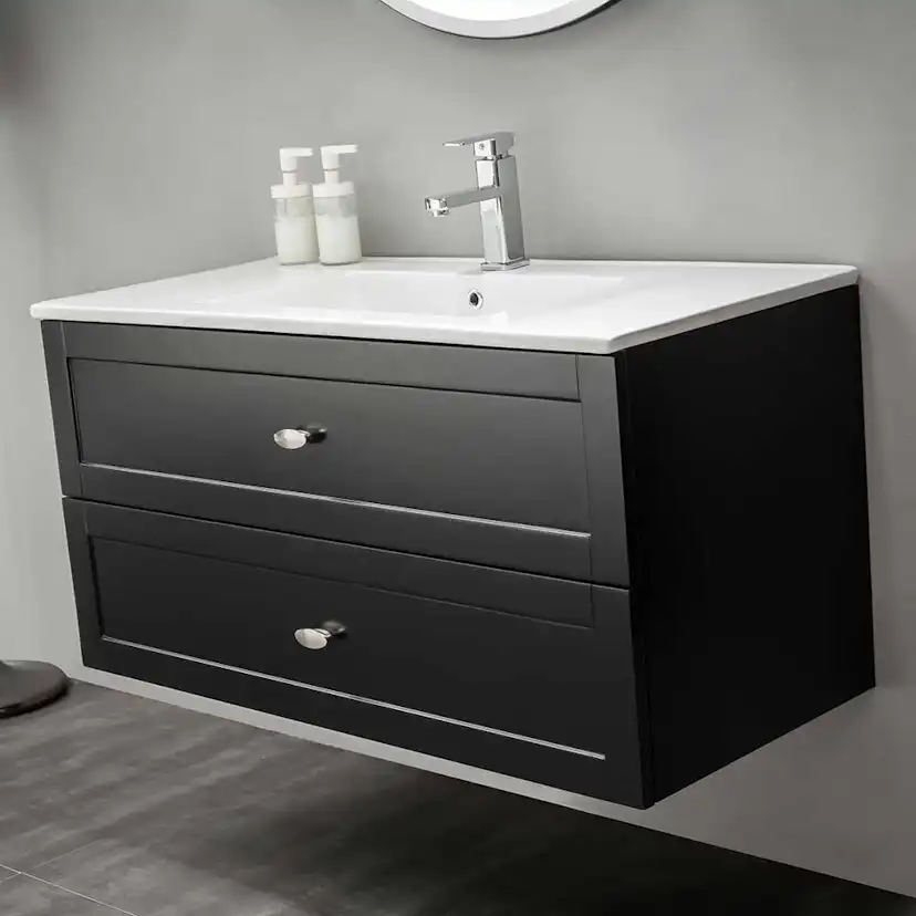 Tvättställsskåp Bathlife Salig 1000 Svart 1000 mm, Enkel