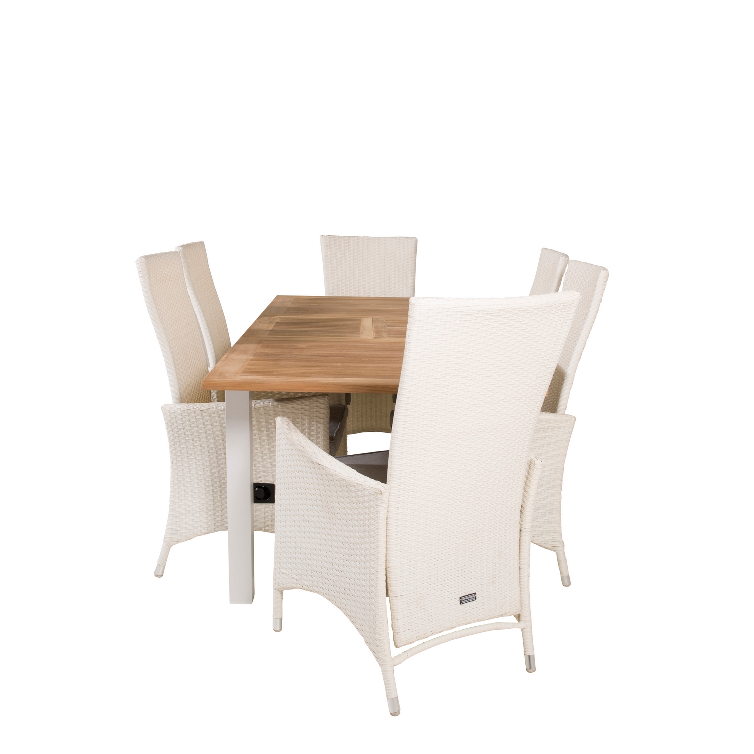Panama Dining Table 152/210*90 - White Alu / Teak+Padova Arm Blanka Ben