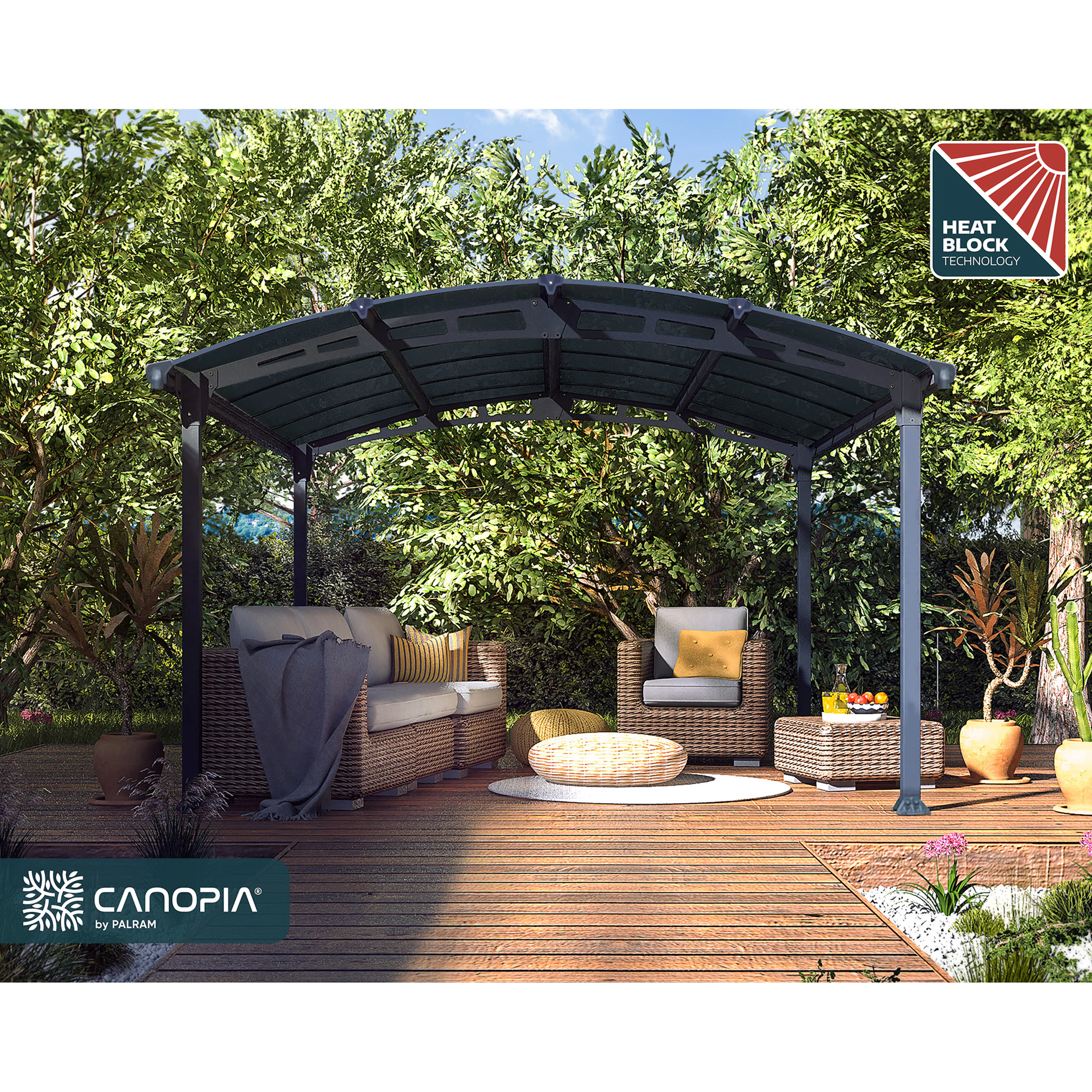 Canopia Tucson Hardtop Aluminium Paviljong För Hela Säsongen 3,6 X 4,3 m