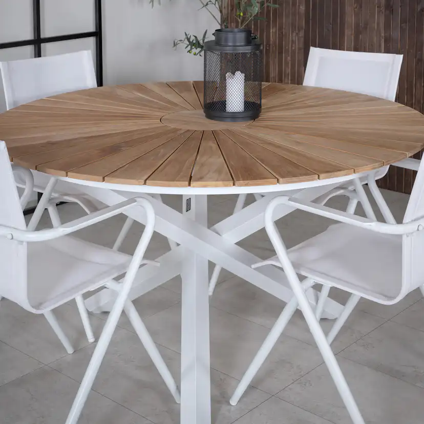 Matgrupp Venture Home Mendi Rund med 4 Act Stolar