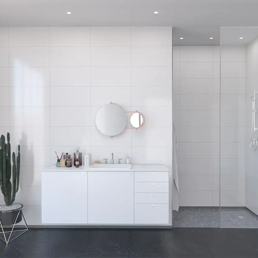 Våtrumsskiva Fibo Denver White 3091-LM6030HG