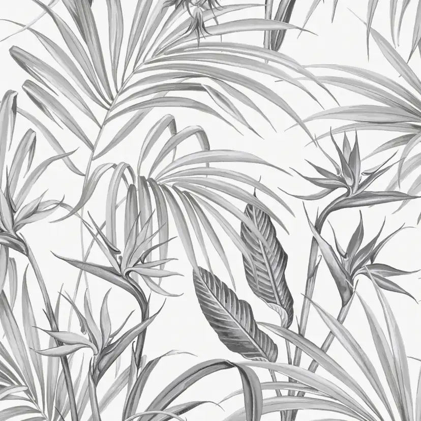 Tapet Superfresco Easy Strelitzia Leaves Grå