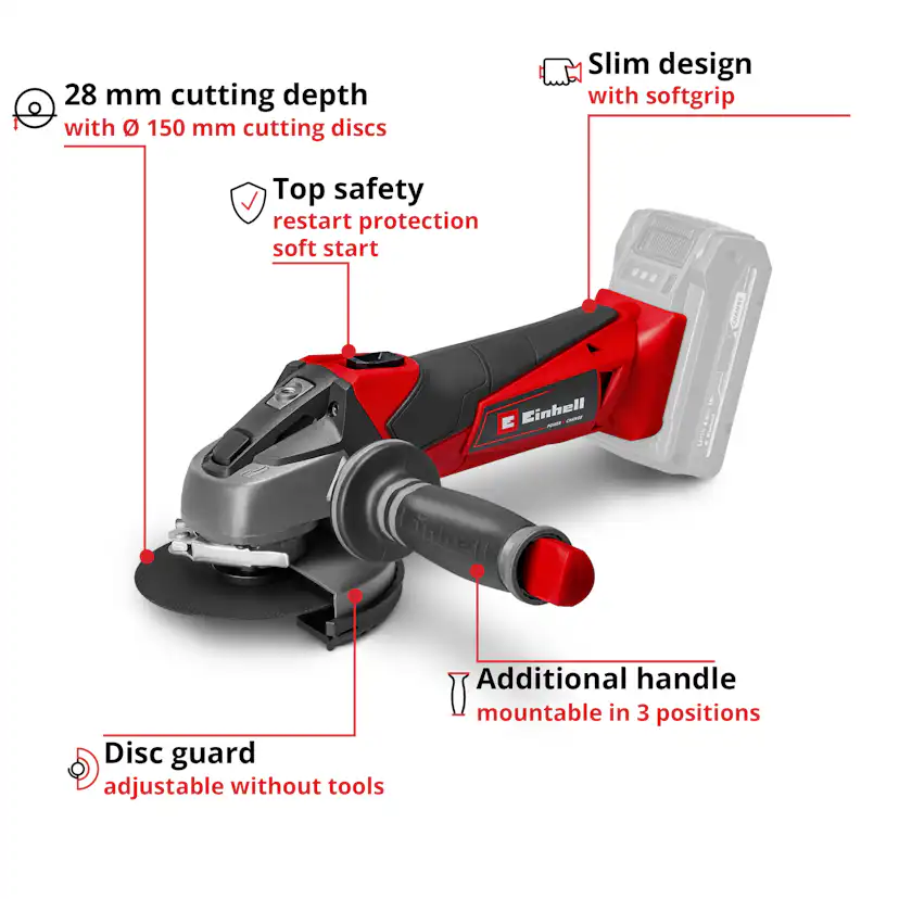 Vinkelslip Einhell PXC TE-AG 18 Li Solo