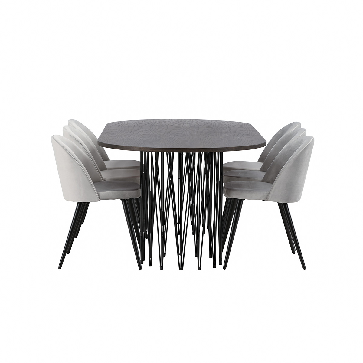 Matgrupp furniture/fashion Stone med 6 Velvet Stolar