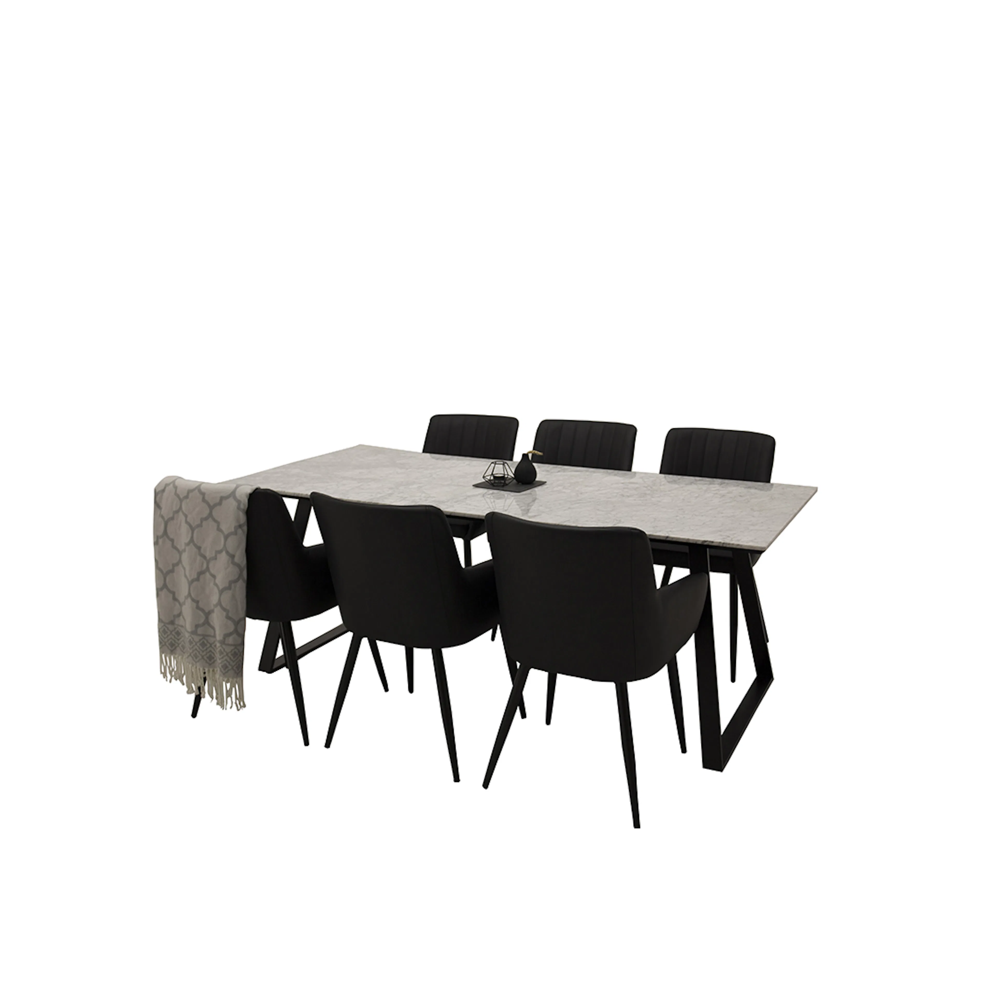 Matgrupp Venture Home Estelle Ø115 cm med 6st Comfort Matstolar