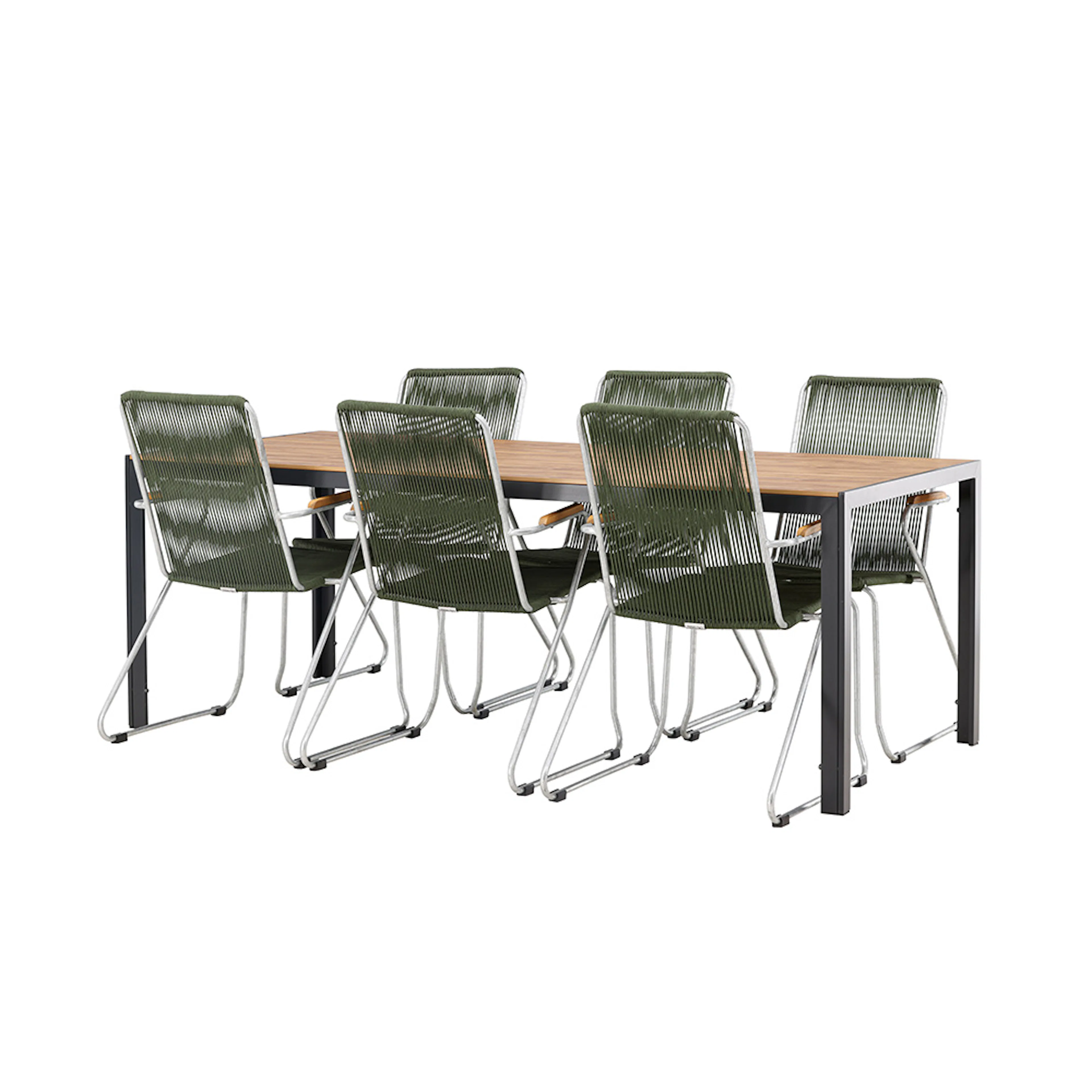 Break Diningtable Alumnium - Black / Nature Rectangular 90*2 Grön