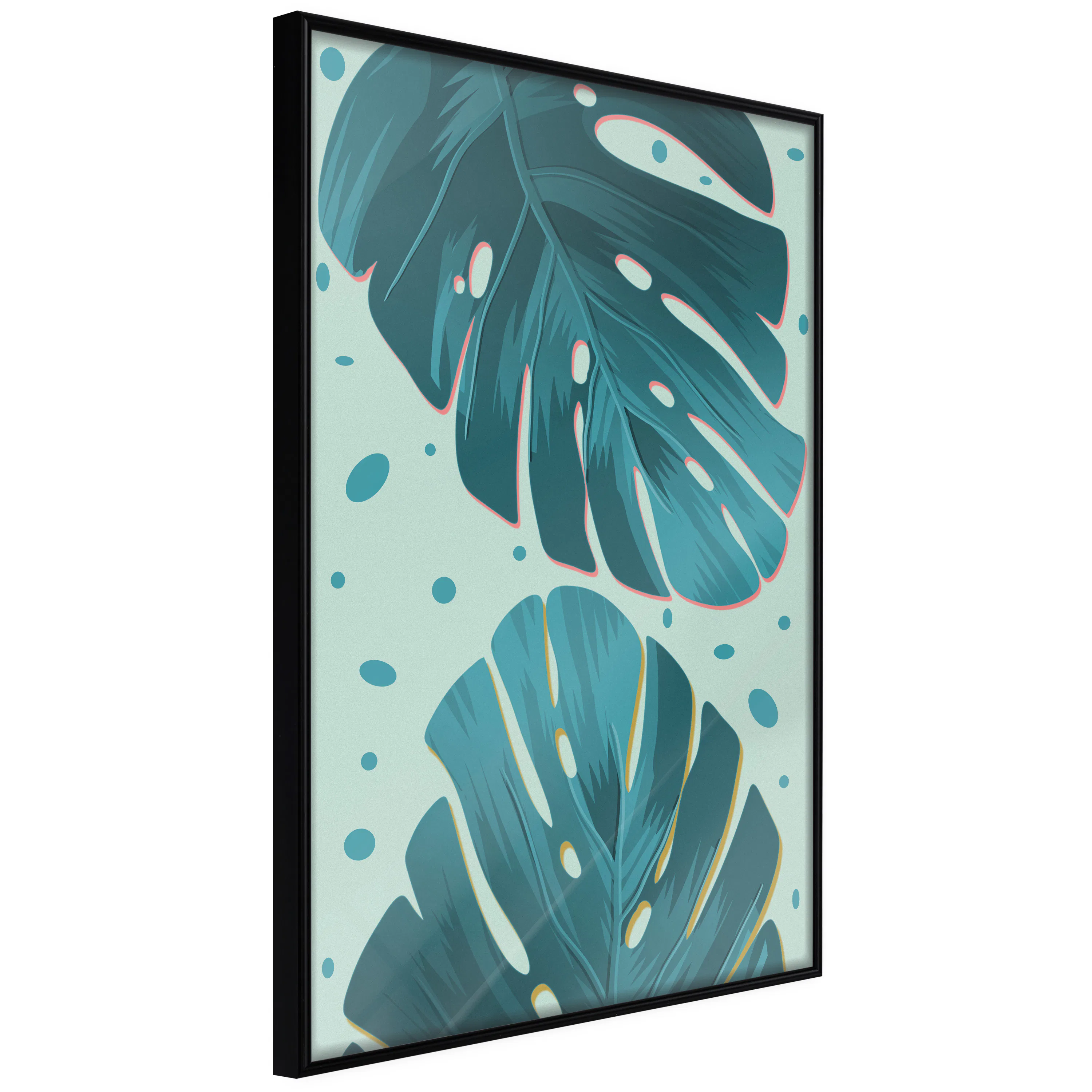 Poster Artgeist Affisch Dewy Leaves
