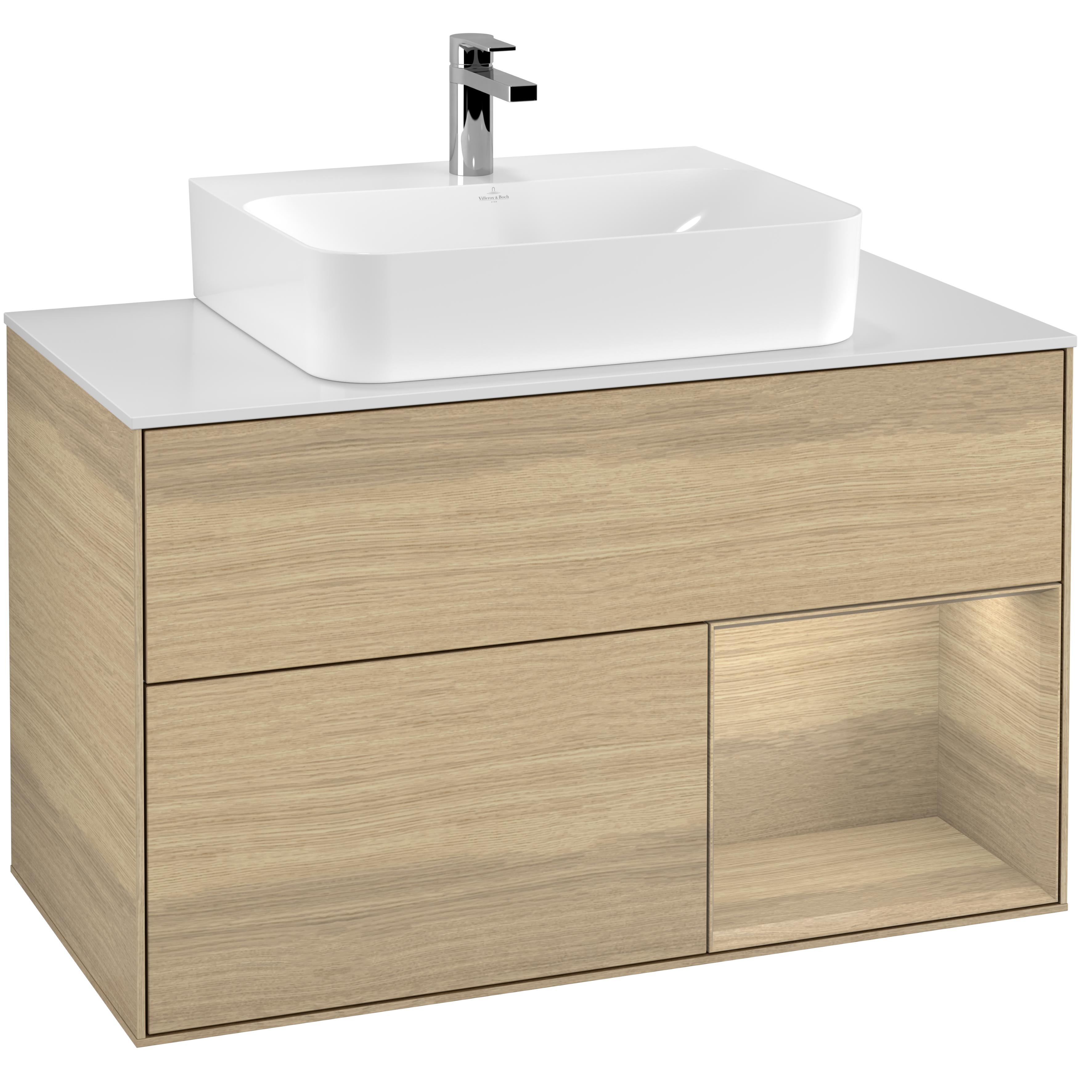 Tvättställsskåp Villeroy & Boch Finion med 2 Lådor Hylla och Bänkskiva för Centrerat Tvättställ