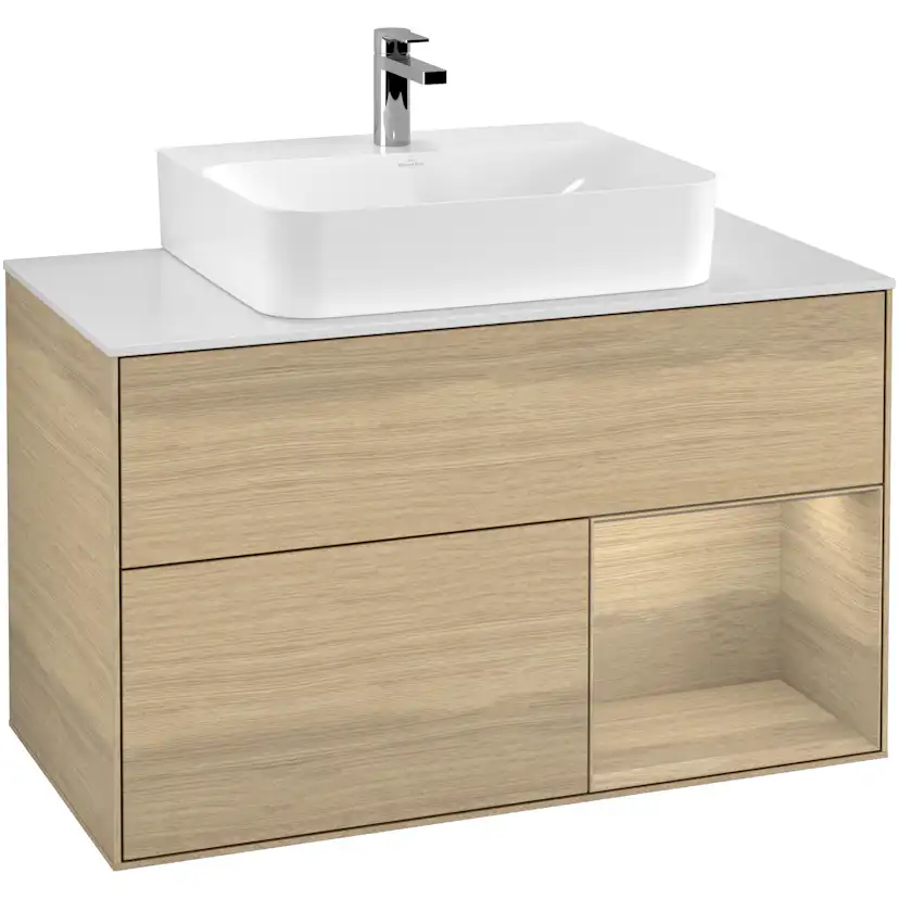 Tvättställsskåp Villeroy & Boch Finion med 2 Lådor Hylla och Bänkskiva för Centrerat Tvättställ
