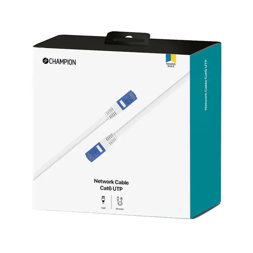 Nätverkskabel Champion CAT6 UTP 10.0m