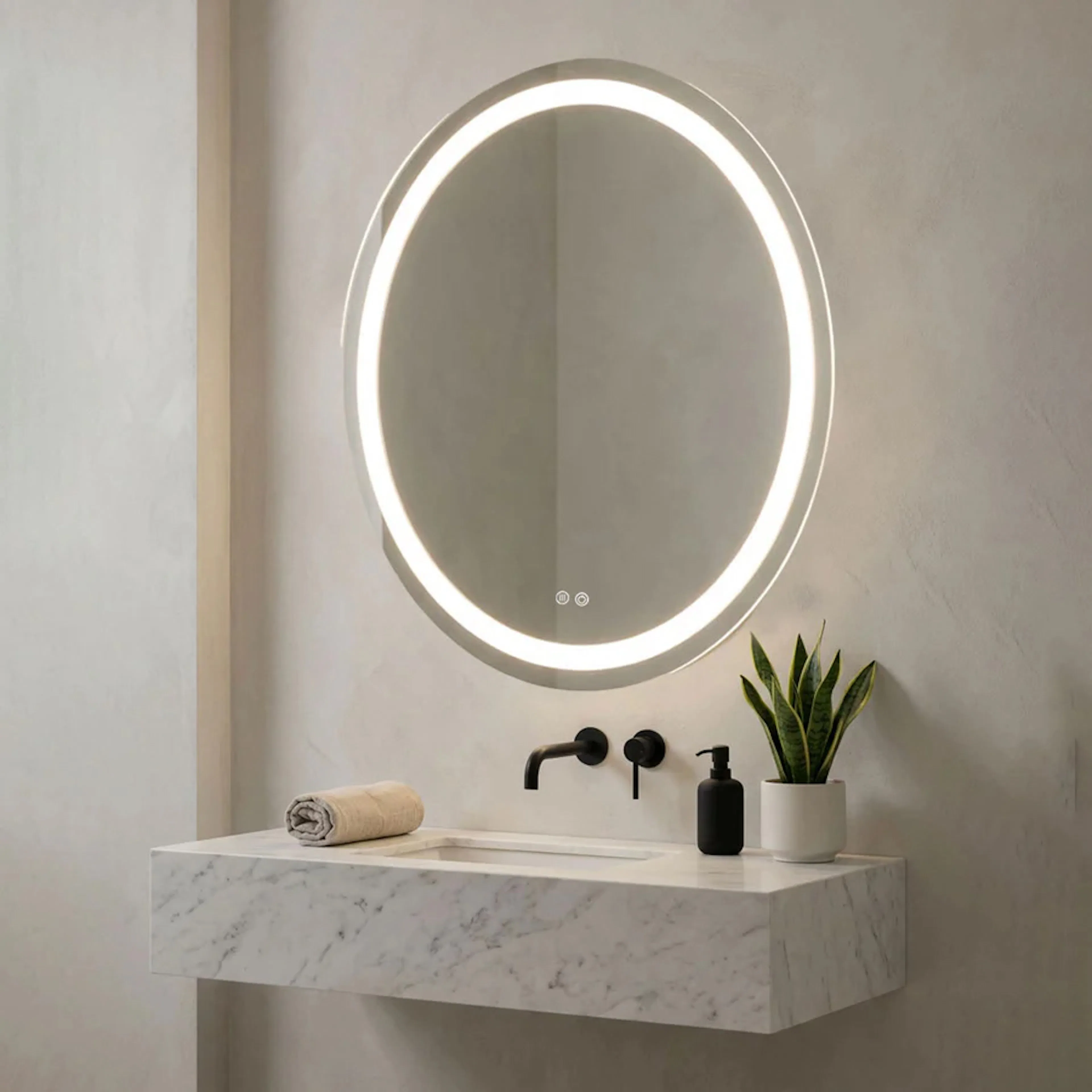 Badrumsspegel Tenfors Nova Rund Imfri LED