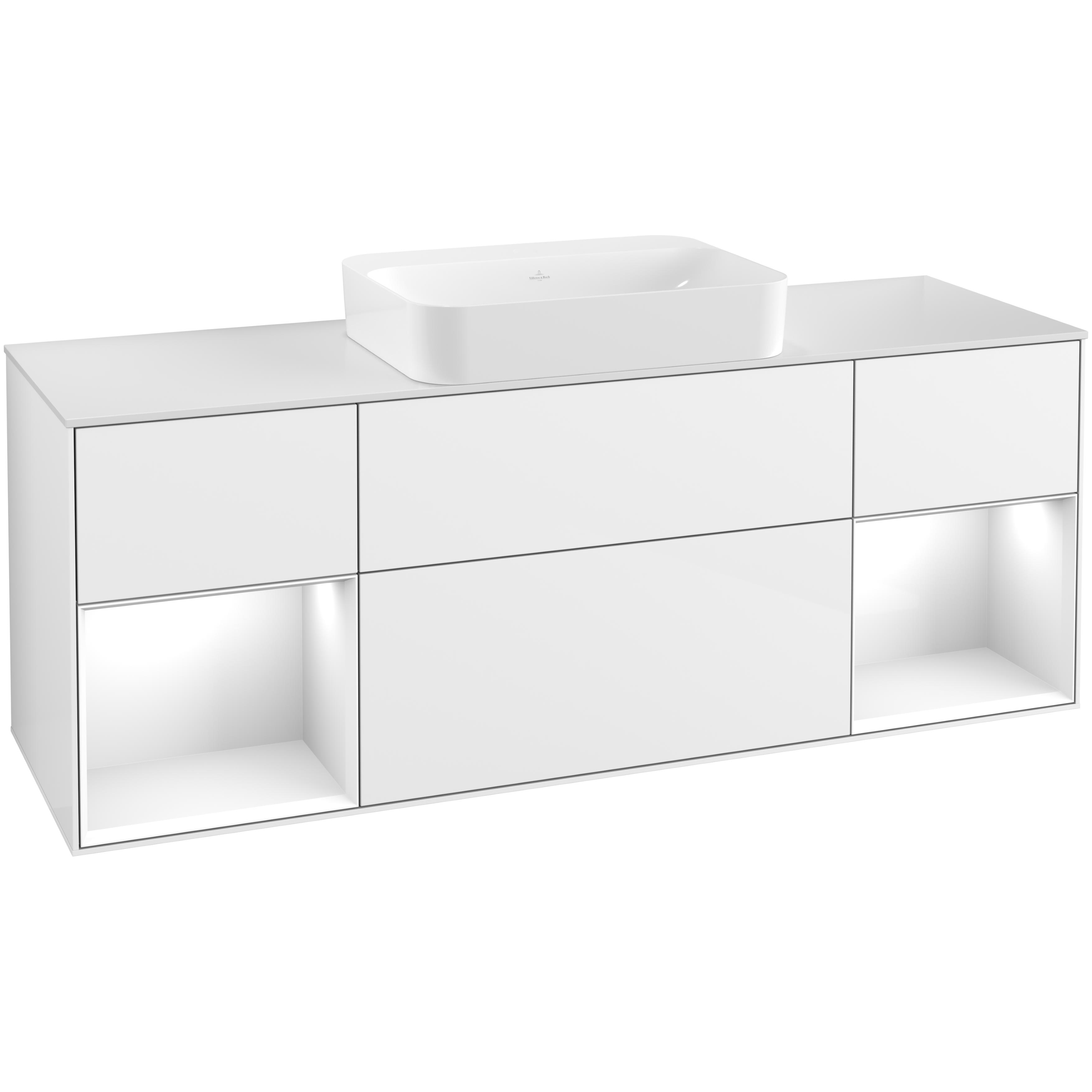 Tvättställsskåp Villeroy & Boch Finion med Två Hyllor och Bänkskiva för Fristående Tvättställ