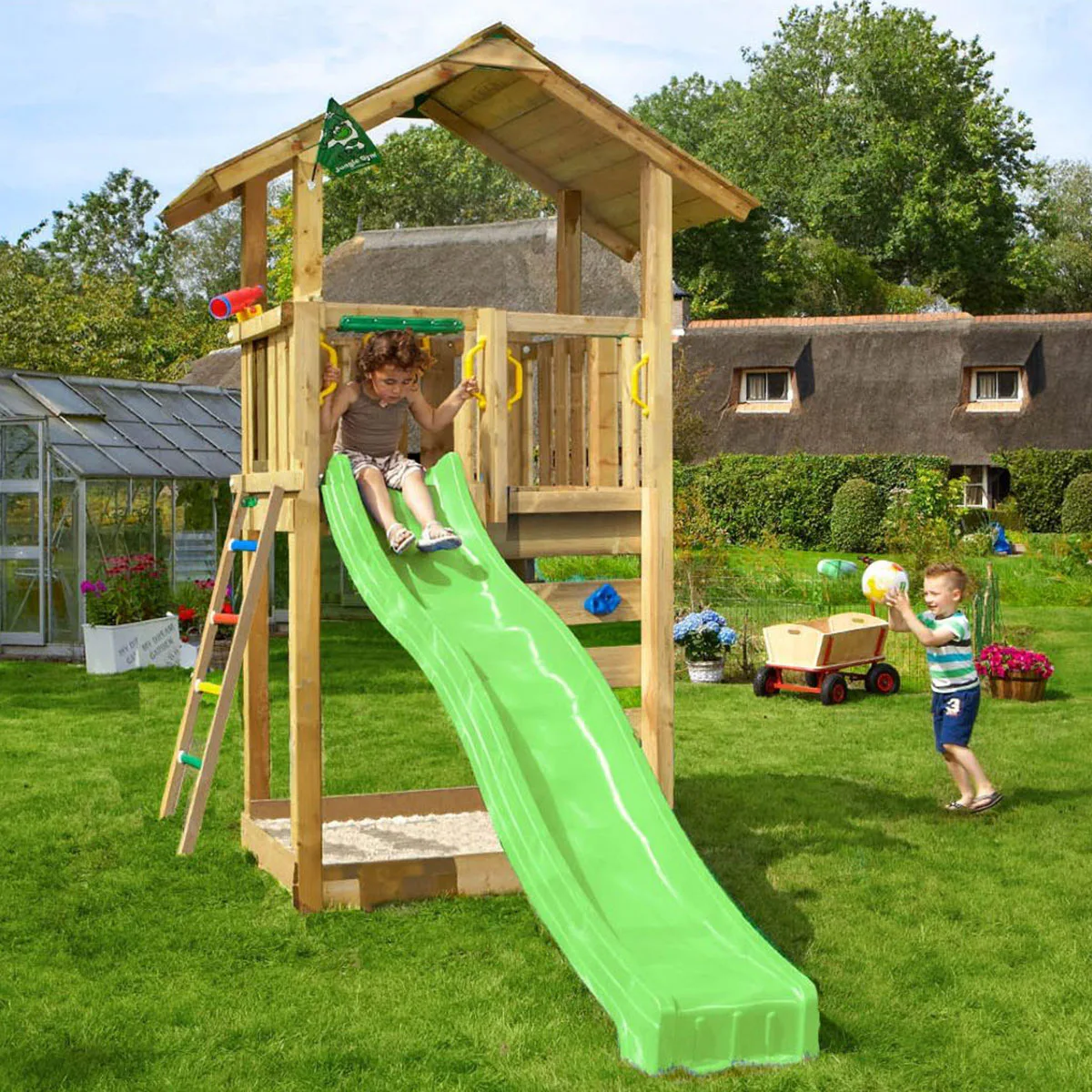 Jungle Gym Sierra lektorn komplett inkl. grön rutschkana Grön