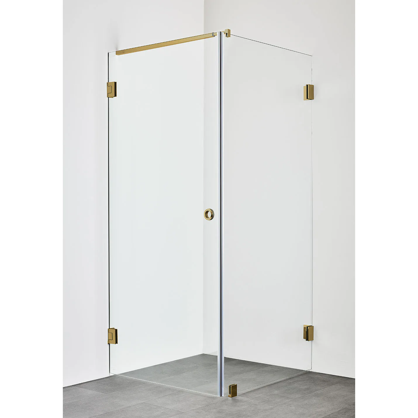 DUSCHHÖRN INFINITY COMBI 80X90 MÄSSING Mässing, BxD: 800 (Dörr) x 900 (Vägg) mm
