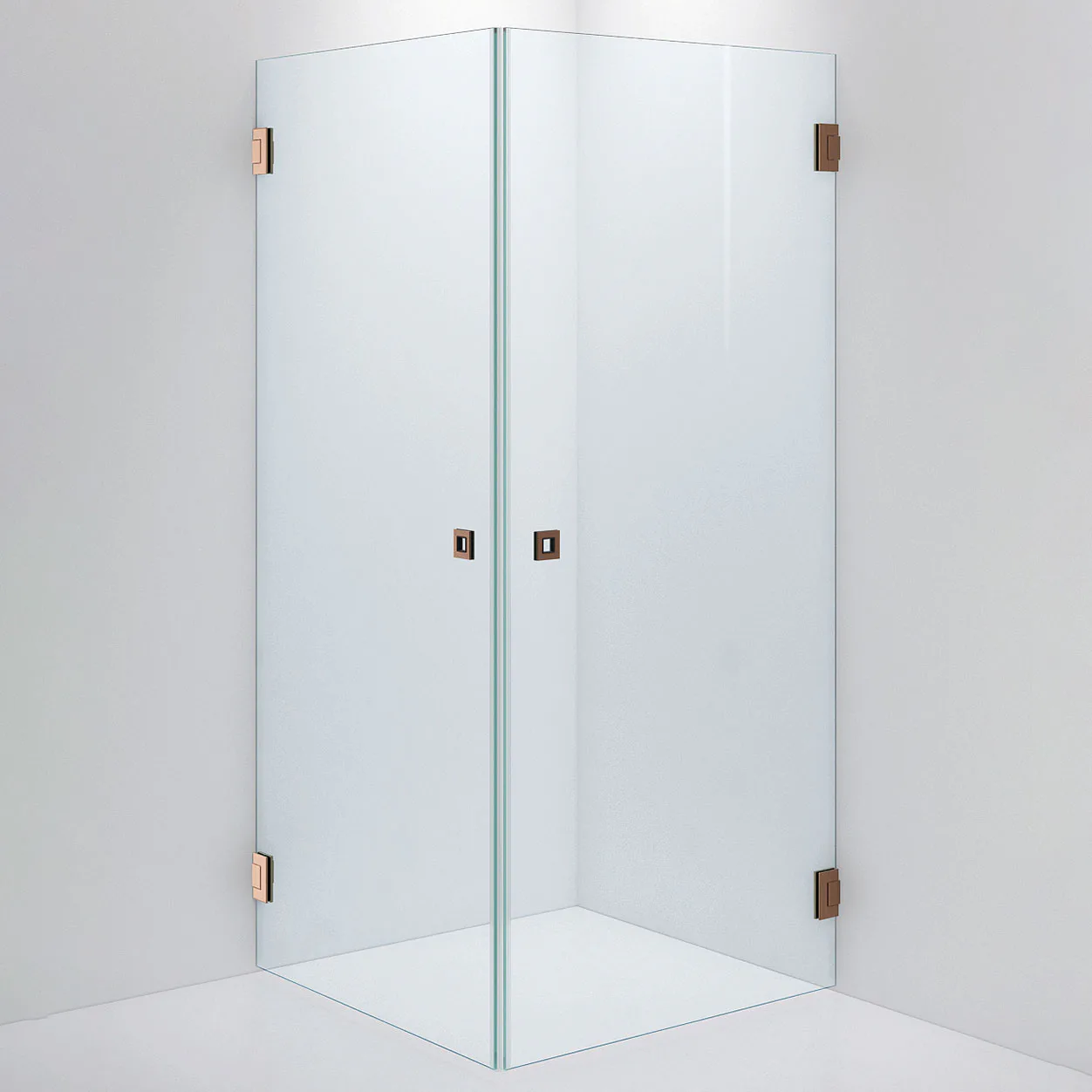 Duschvägg ARC 12 Original,Clear, Brushed Bronze,900x900,Höjd 900x900 mm, Borstad Brons