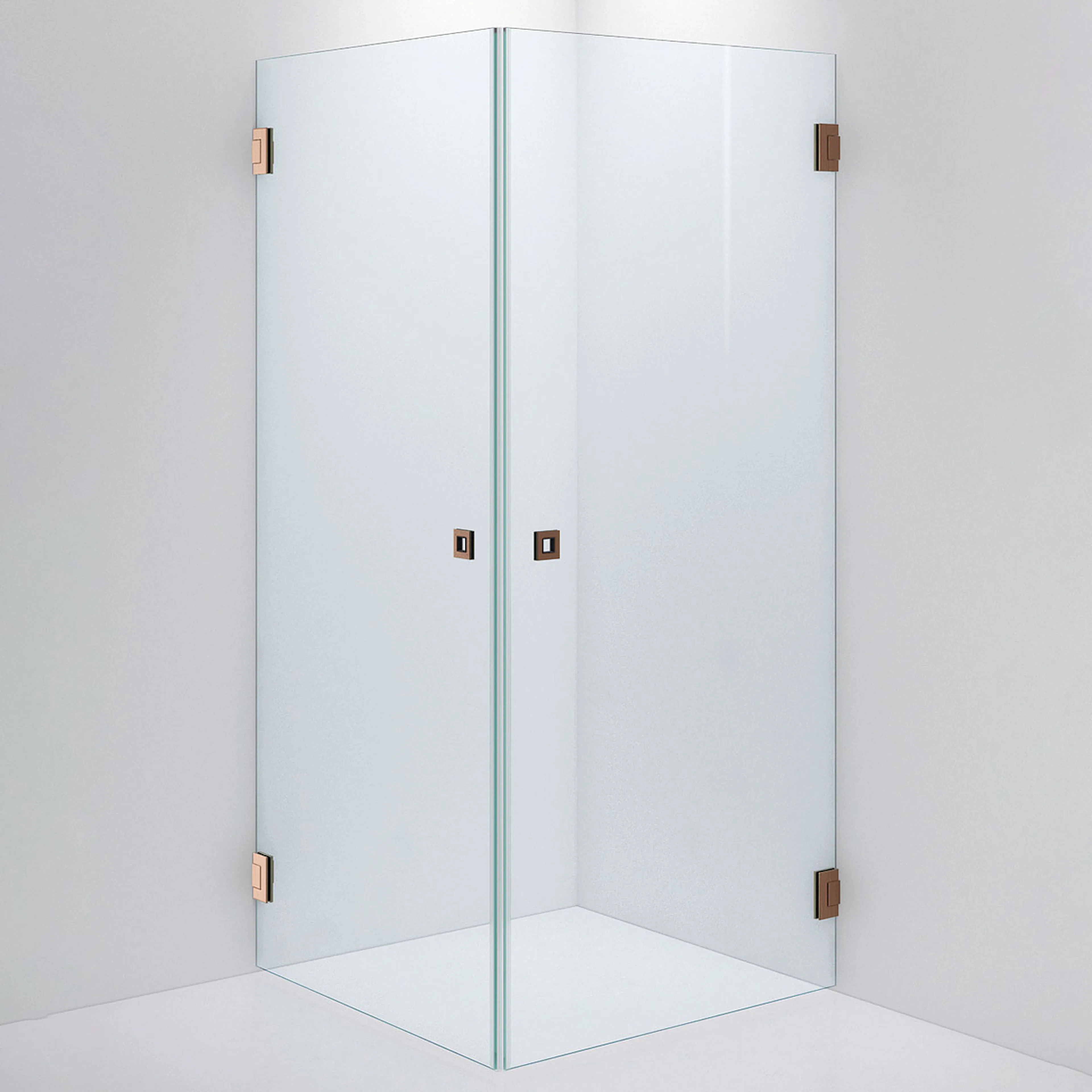 Duschvägg ARC 12 Original,Clear, Brushed Bronze,900x900,Höjd 900x900 mm, Borstad Brons