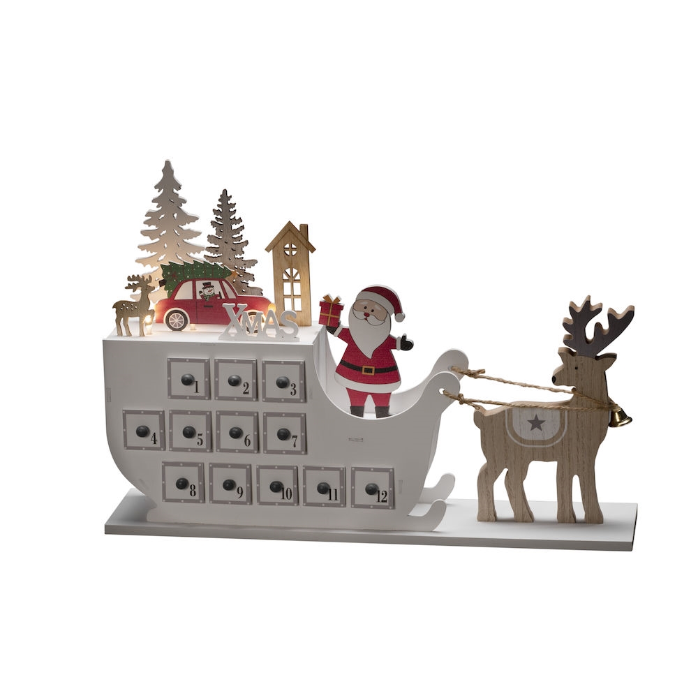Adventskalender Gnosjö Konstsmide Motiv Trä LED