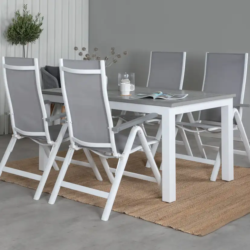 Matgrupp Venture Home Aleyna 160 Vit med 4 Aleyna Positionsstolar