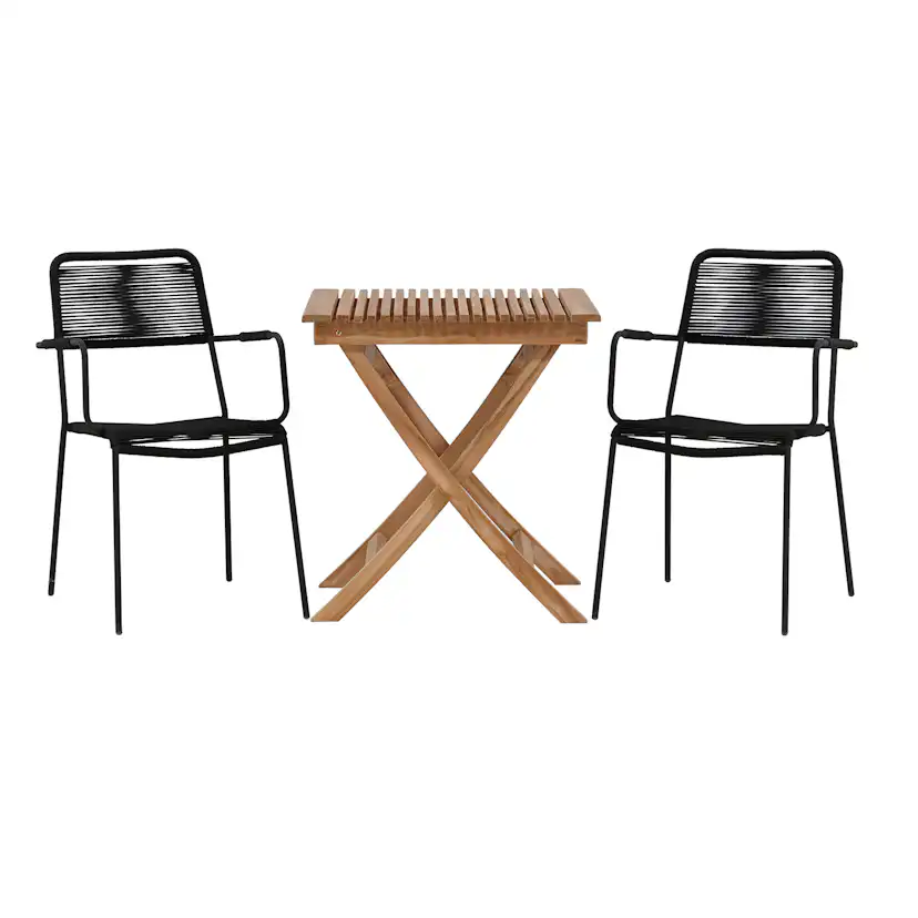 Cafégrupp Venture Home Ghana 70x70 med 2 Lindos Karmstolar