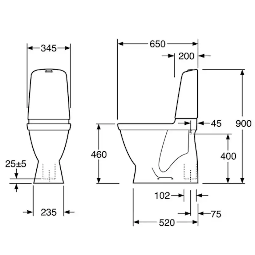 Gustavsberg Nautic 1546 Hygienic Flush Mjuksits Vit Mjuksits Vit