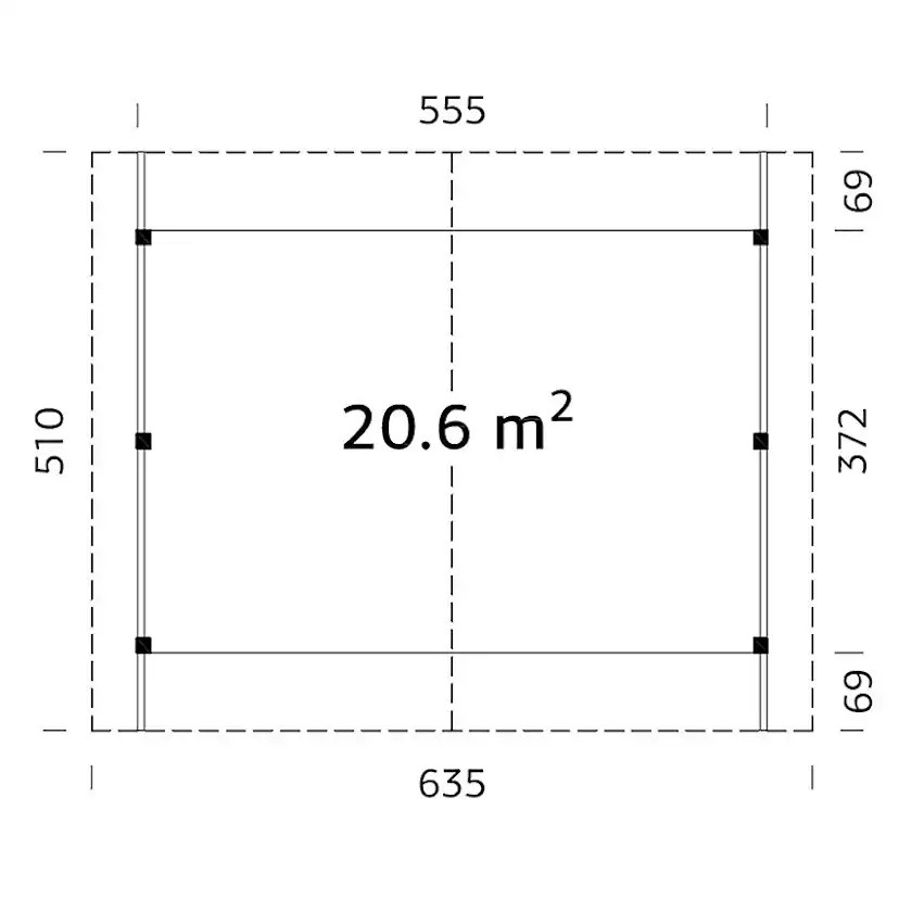 Carport Palmako Robert 20,6 m2