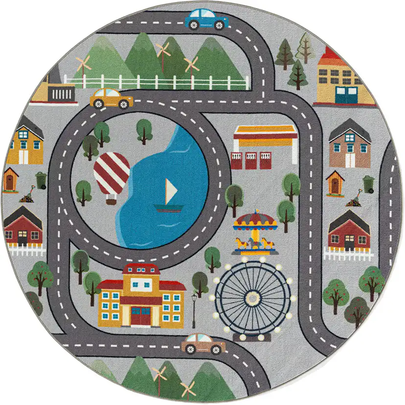 Barnmatta KM Carpets Play Road Rund