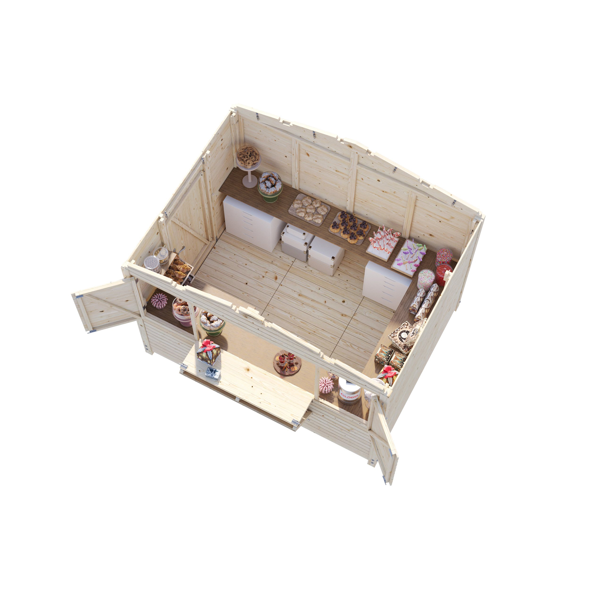 Marian 6,2 m2 - Folding kiosk NO Obehandlad